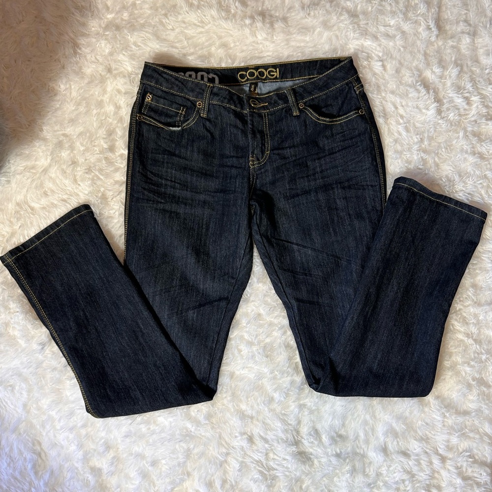 COOGI‎ Dark Denim Jeans with Embroidery | Size 9/10 - Picture 3 of 3